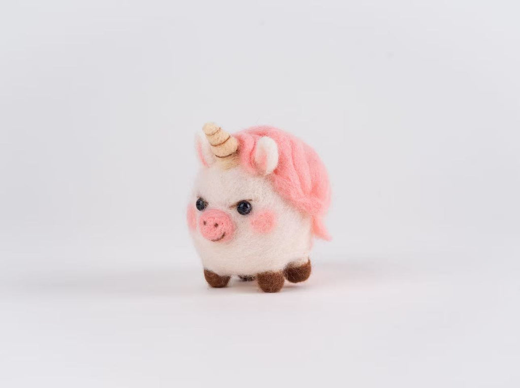 Lola the Piggycorn felted character
