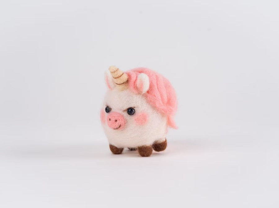 Lola the Piggycorn felted character