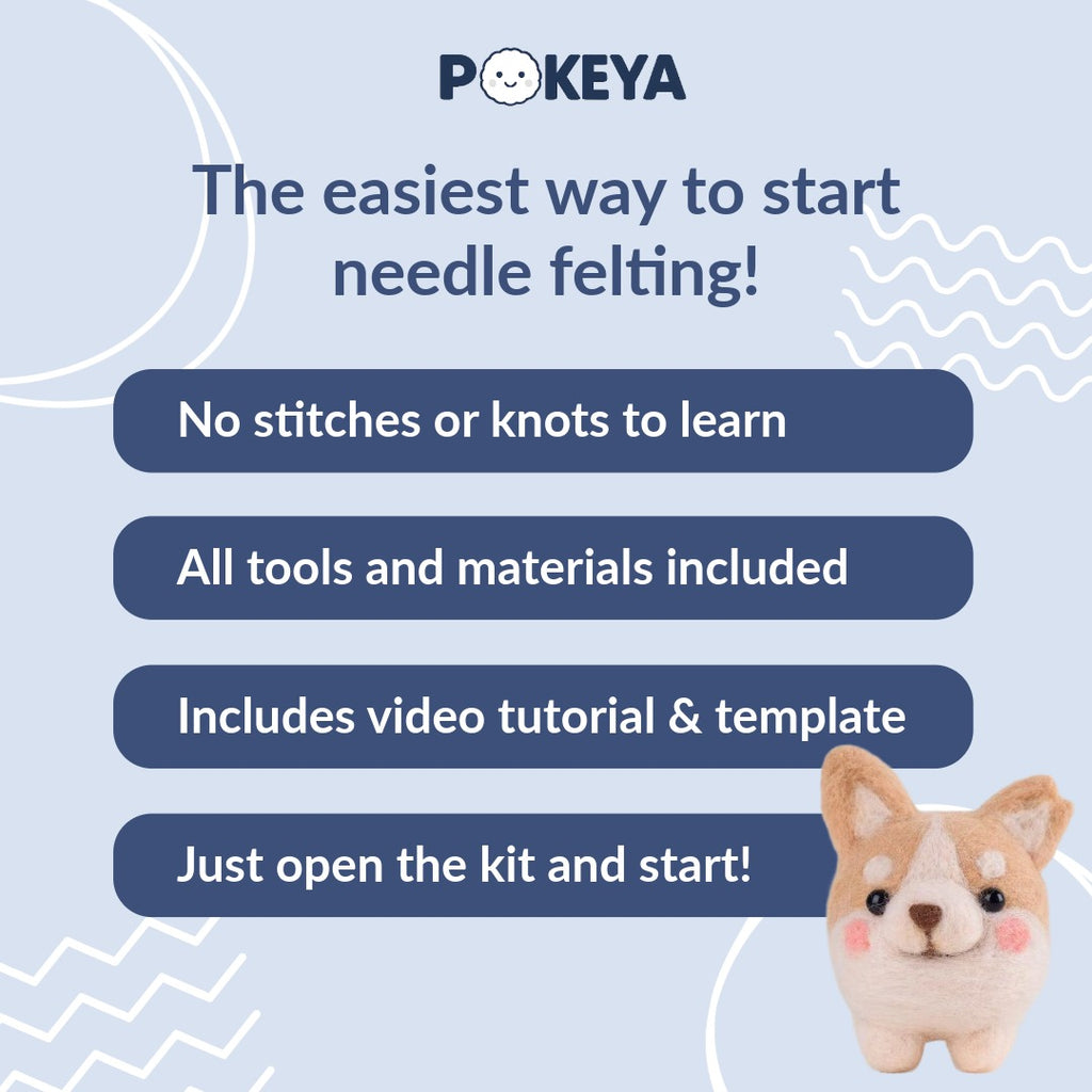 Shadow the Black Cat - DIY Needle Felting Kit with Video Tutorials