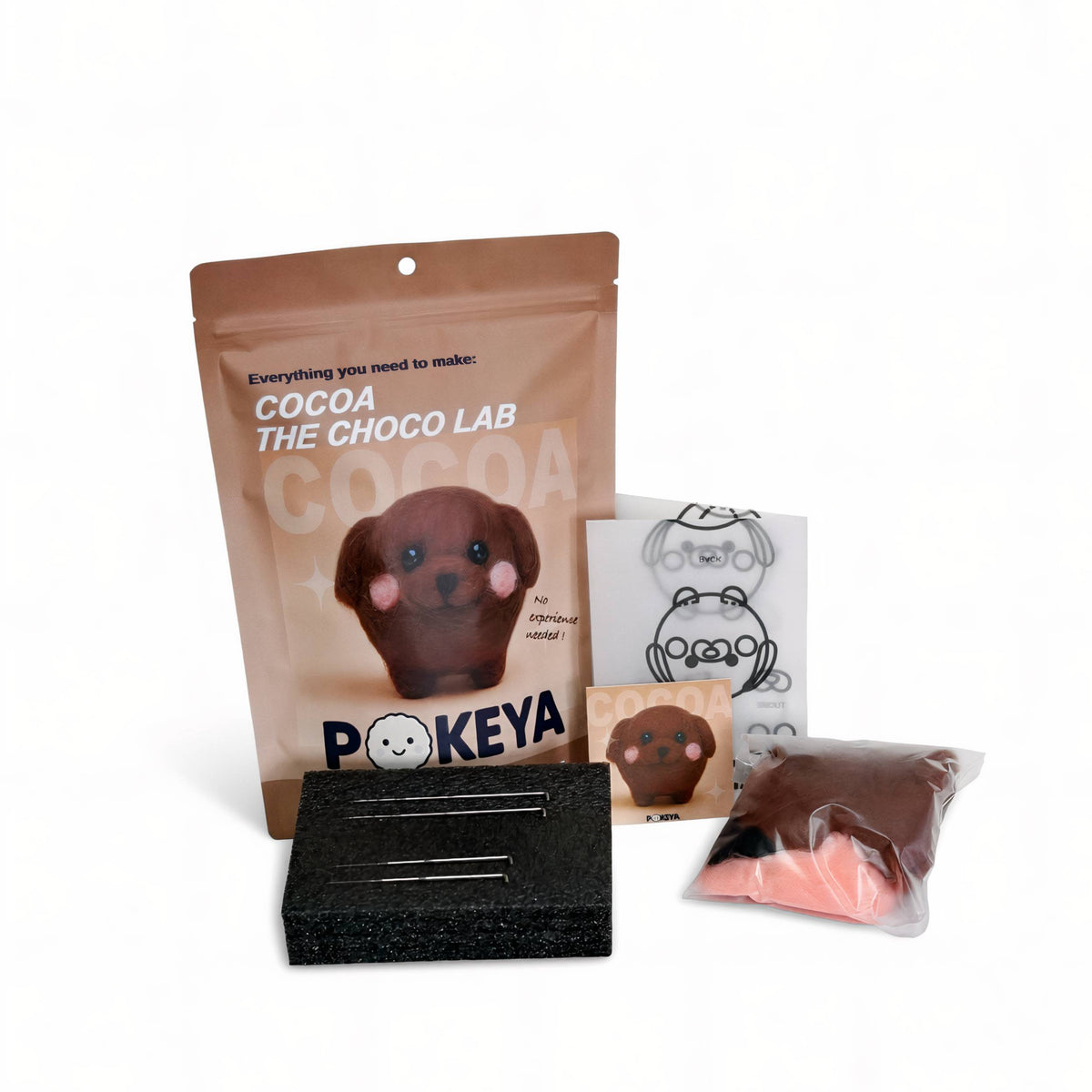 Cocoa the Choco Lab - DIY Needle Felting Kit with Video Tutorials